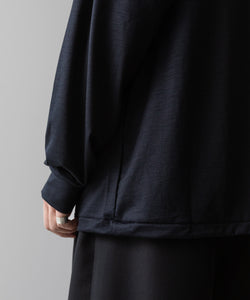 【INTÉRIM】EXTRA FINE MERINO WOO JERSEYL L/S TEE - D.NAVY