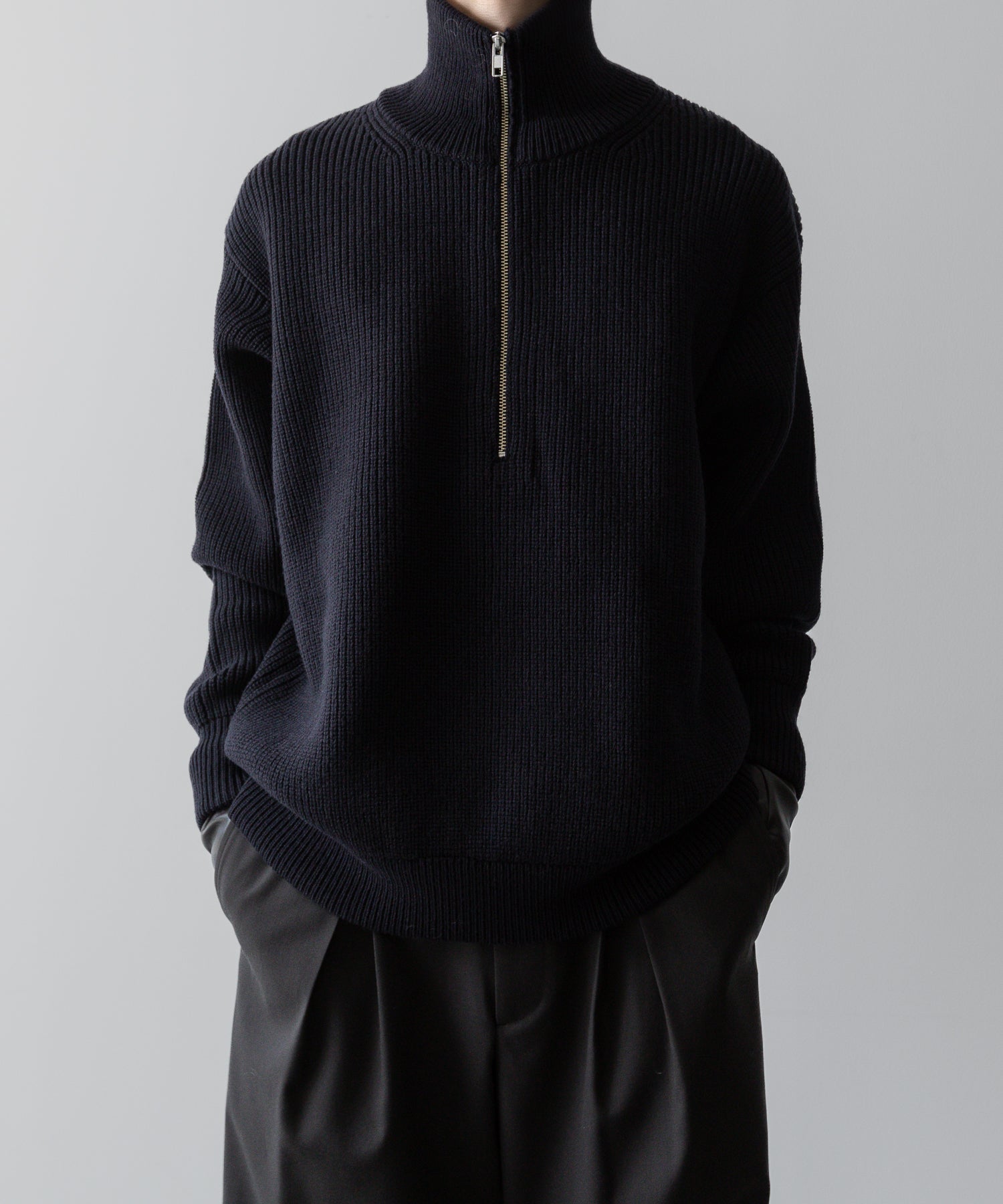 ssstein(シュタイン)の24AWコレクション OVERSIZED DRIVERS KNIT HALF ZIP PULLOVER - DARK NAVY 公式通販サイトsession福岡セレクトショップ