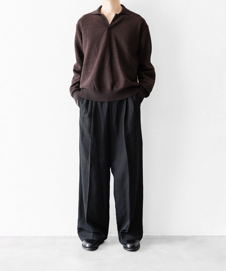 ssstein(シュタイン)のSLUB COTTON KNIT SKIPPER LS - DARK BROWNの公式通販サイトsession福岡セレクトショップ