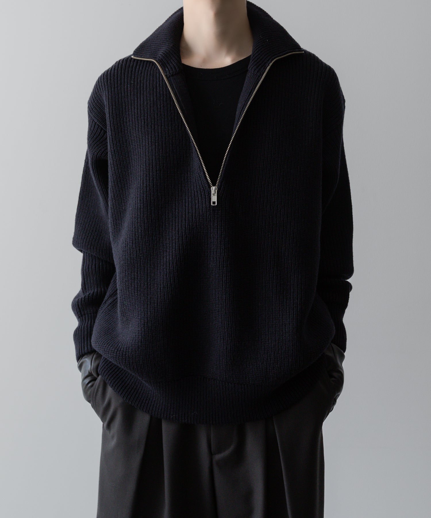 ssstein(シュタイン)の24AWコレクション OVERSIZED DRIVERS KNIT HALF ZIP PULLOVER - DARK NAVY 公式通販サイトsession福岡セレクトショップ