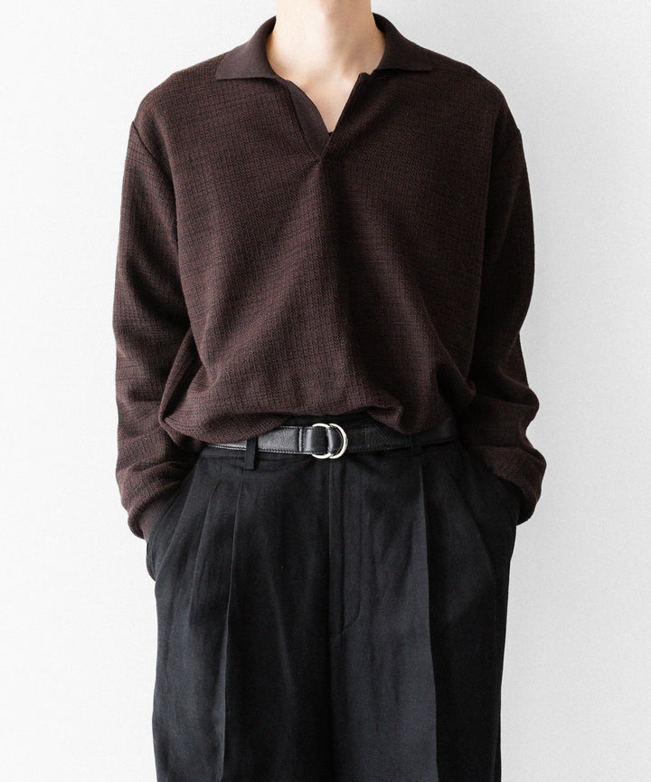 ssstein(シュタイン)のSLUB COTTON KNIT SKIPPER LS - DARK BROWNの公式通販サイトsession福岡セレクトショップ