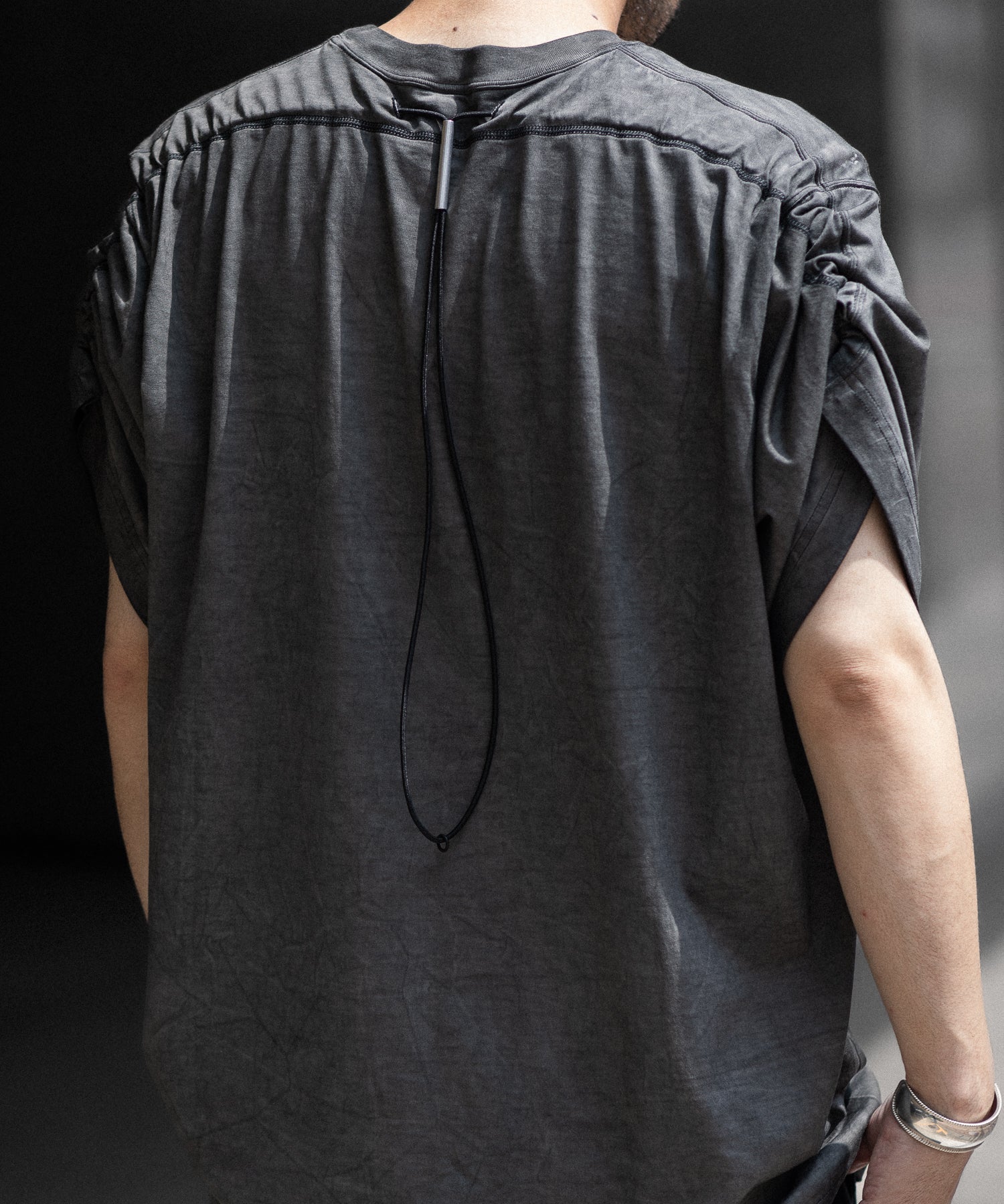 【 VEIN 】100/3 SUEDE JERSEY COLD DYED VESSEL S/S TEE - GRAY