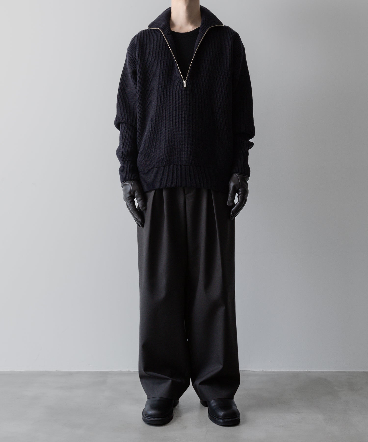 ssstein(シュタイン)の24AWコレクション OVERSIZED DRIVERS KNIT HALF ZIP PULLOVER - DARK NAVY 公式通販サイトsession福岡セレクトショップ