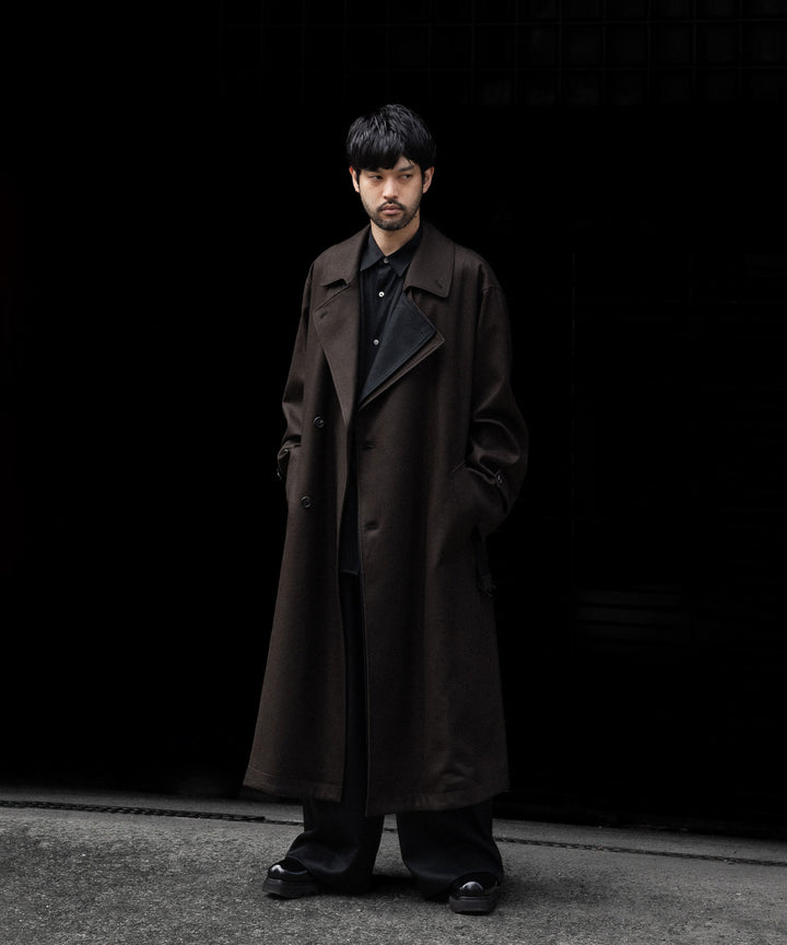 【ssstein】EXTRA WIDE TROUSERS (2/90 WOOL GABARDINE) - BLACK