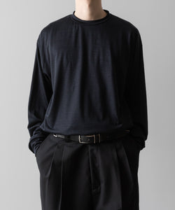 【INTÉRIM】EXTRA FINE MERINO WOO JERSEYL L/S TEE - D.NAVY