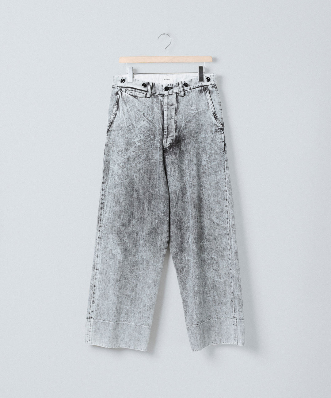【INTÉRIM】VINTAGE FADE LIGHT DENIM MIL BAGGY TROUSER - LIGHT BLACK