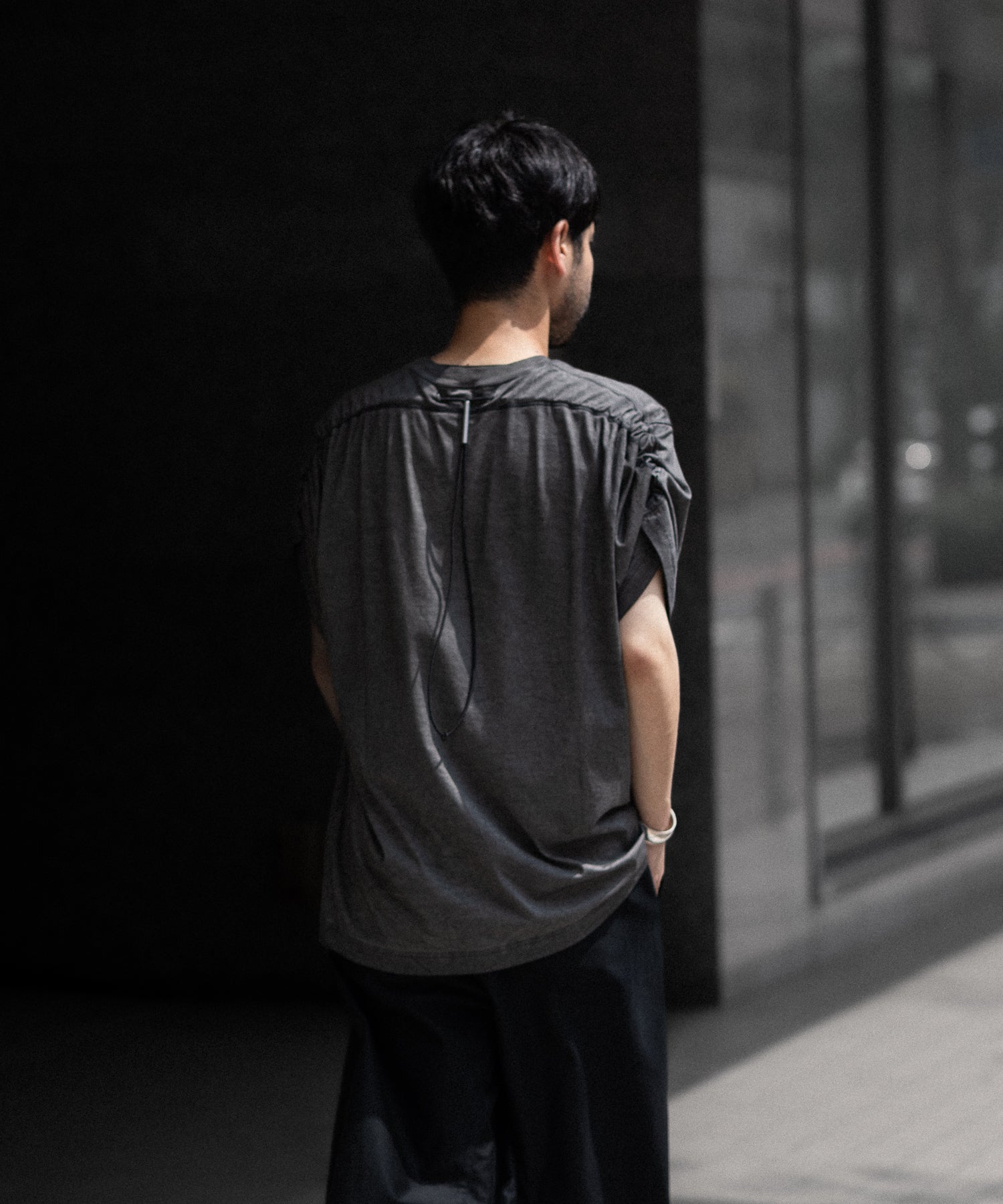 【 VEIN 】100/3 SUEDE JERSEY COLD DYED VESSEL S/S TEE - GRAY