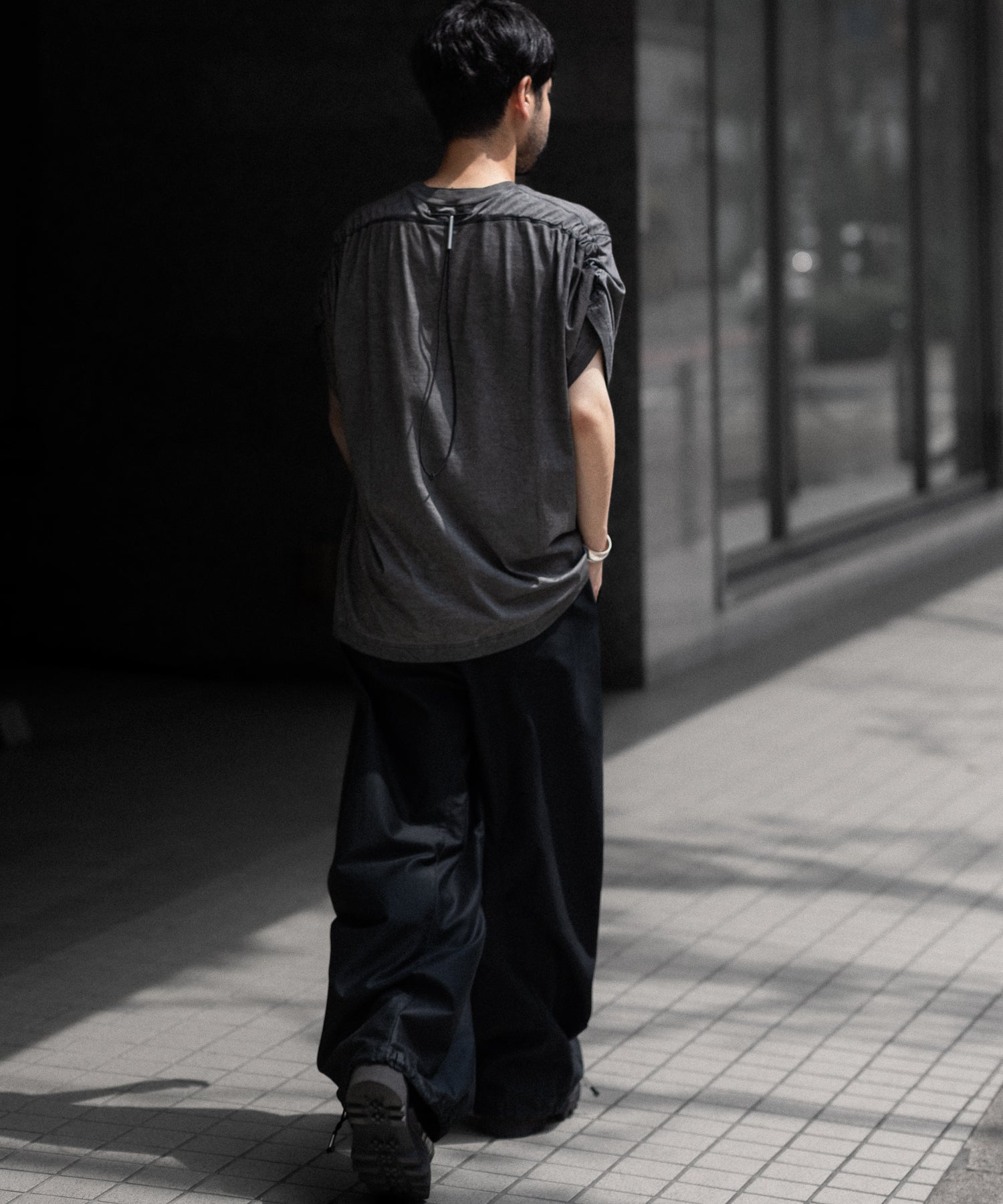 【 VEIN 】100/3 SUEDE JERSEY COLD DYED VESSEL S/S TEE - GRAY