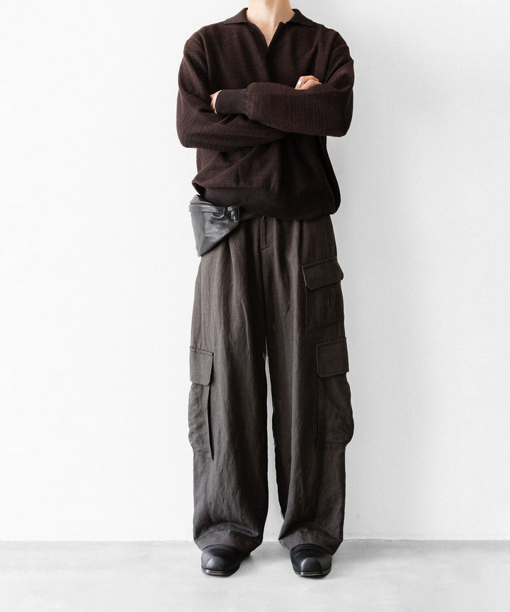 ssstein(シュタイン)のSLUB COTTON KNIT SKIPPER LS - DARK BROWNの公式通販サイトsession福岡セレクトショップ