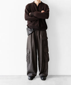 ssstein / シュタイン】SLUB COTTON KNIT SKIPPER LS - DARK BROWN