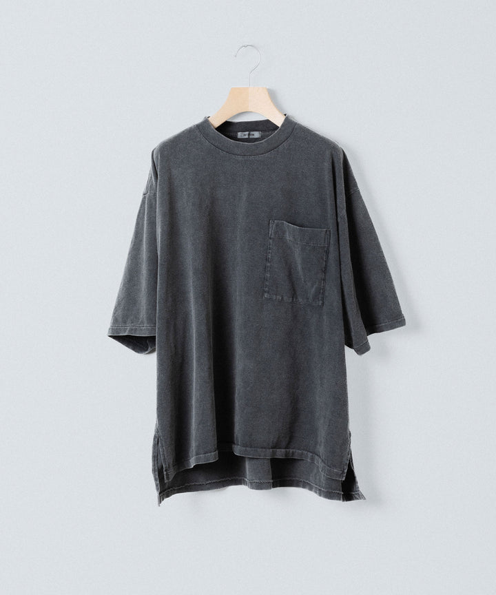 【INTÉRIM】    HYPER BIG VINTAGE FADE BLACK POCKET T-SHIRT - MID BLACK