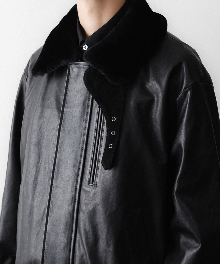 ssstein(シュタイン)のMOUTON COLLAR CALF ZIP JACKET - BLACKの公式通販サイトsession福岡セレクトショップ