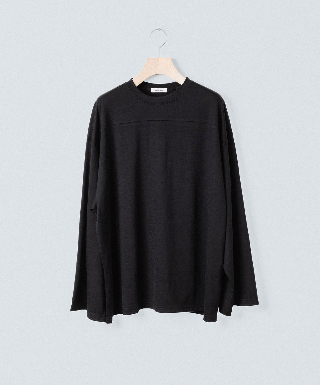 【INTÉRIM】    HYPER BIG EXTRA FINE MERINO WOOL JERSEY FOOTBALL L/S TEE - BLACK