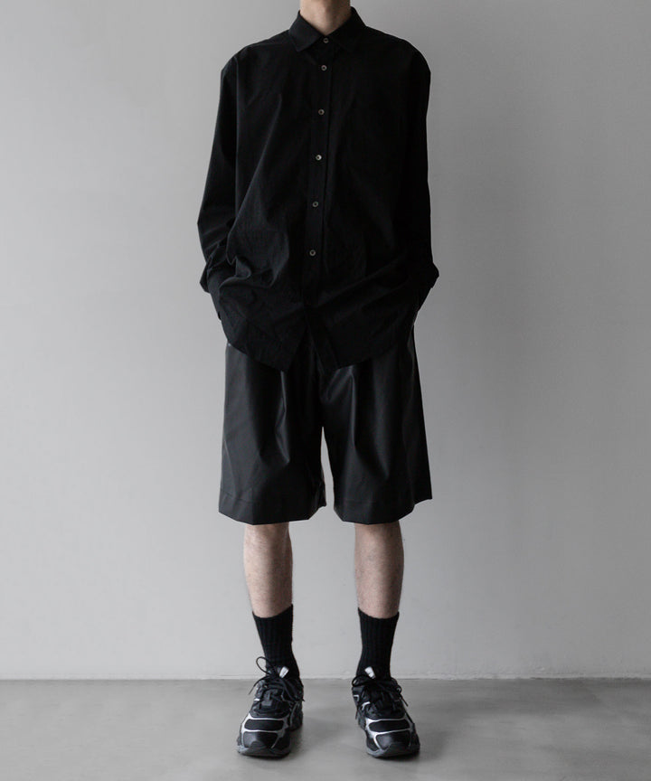 stein(シュタイン)の24SSコレクションCOATED WIDE EAZY SHORT TROUSERSのBLACK(COATING)