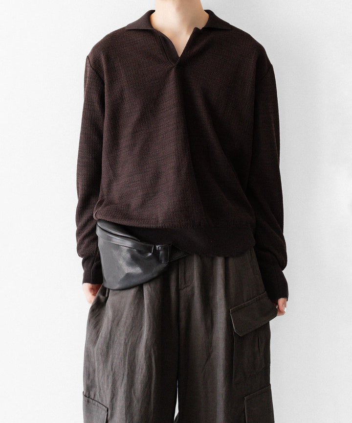 ssstein(シュタイン)のSLUB COTTON KNIT SKIPPER LS - DARK BROWNの公式通販サイトsession福岡セレクトショップ