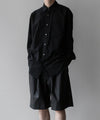 【stein】COATED WIDE EAZY SHORT TROUSERS - BLACK (AQUA DIMA®︎)