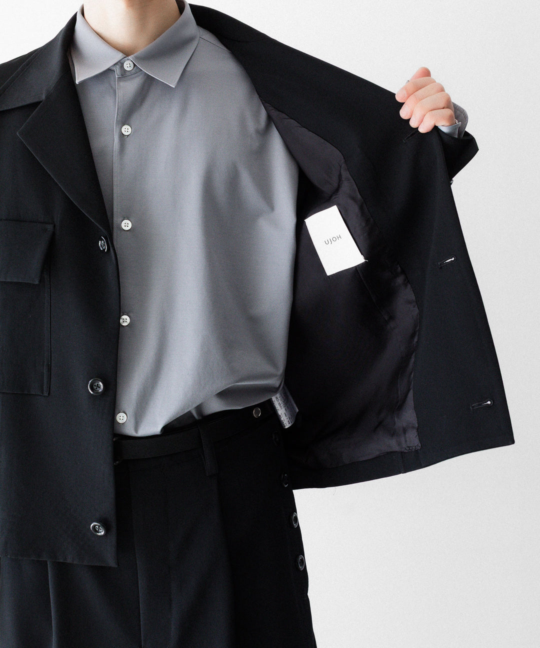 UJOH(ウジョー)のULSTER COLLAR SHORT JKT - BLACKの公式通販サイトsession福岡セレクトショップ
