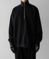 【KANEMASA PHIL.】36G SUPER FINE GAUGE HALF ZIP PULLOVER - BLACK
