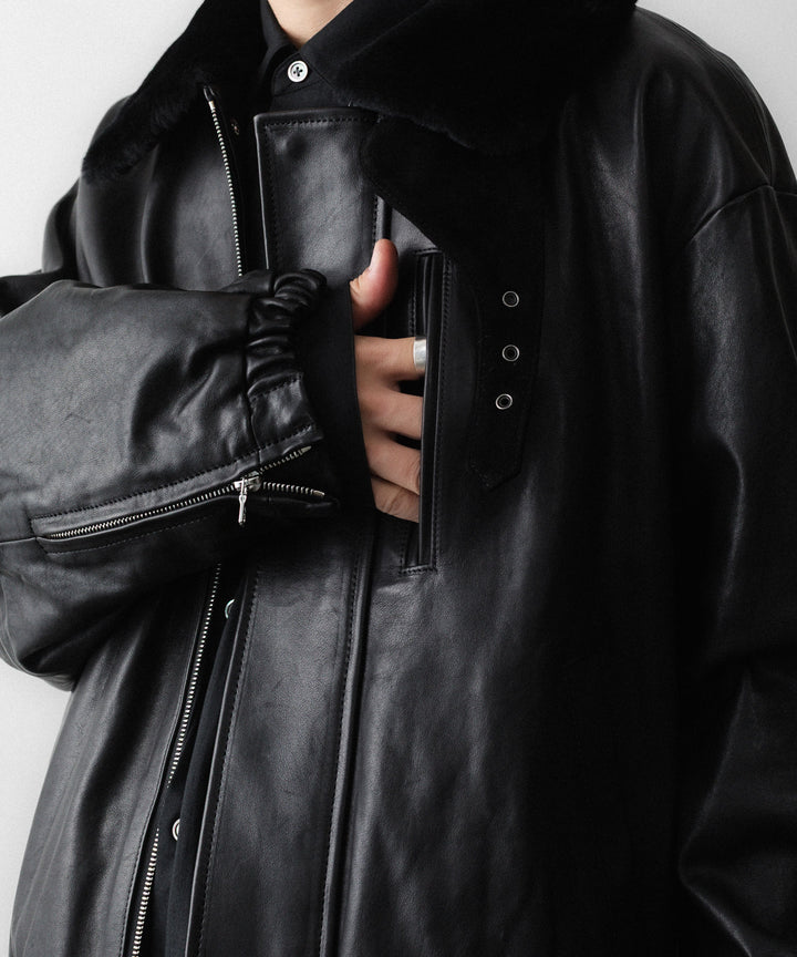 ssstein(シュタイン)のMOUTON COLLAR CALF ZIP JACKET - BLACKの公式通販サイトsession福岡セレクトショップ