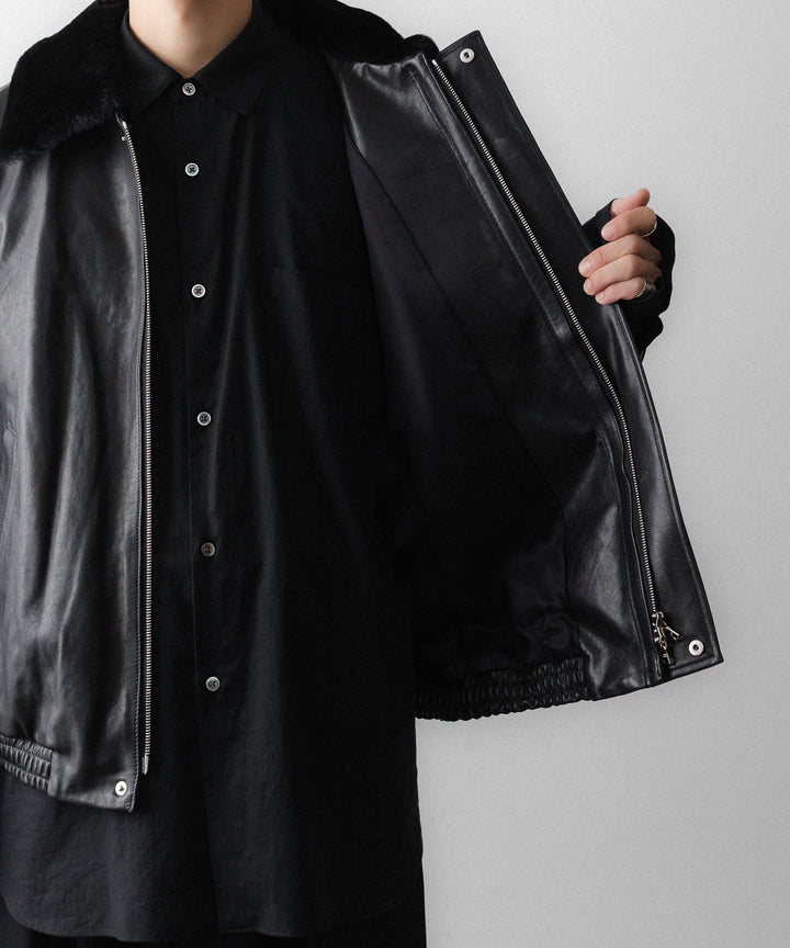 ssstein(シュタイン)のMOUTON COLLAR CALF ZIP JACKET - BLACKの公式通販サイトsession福岡セレクトショップ