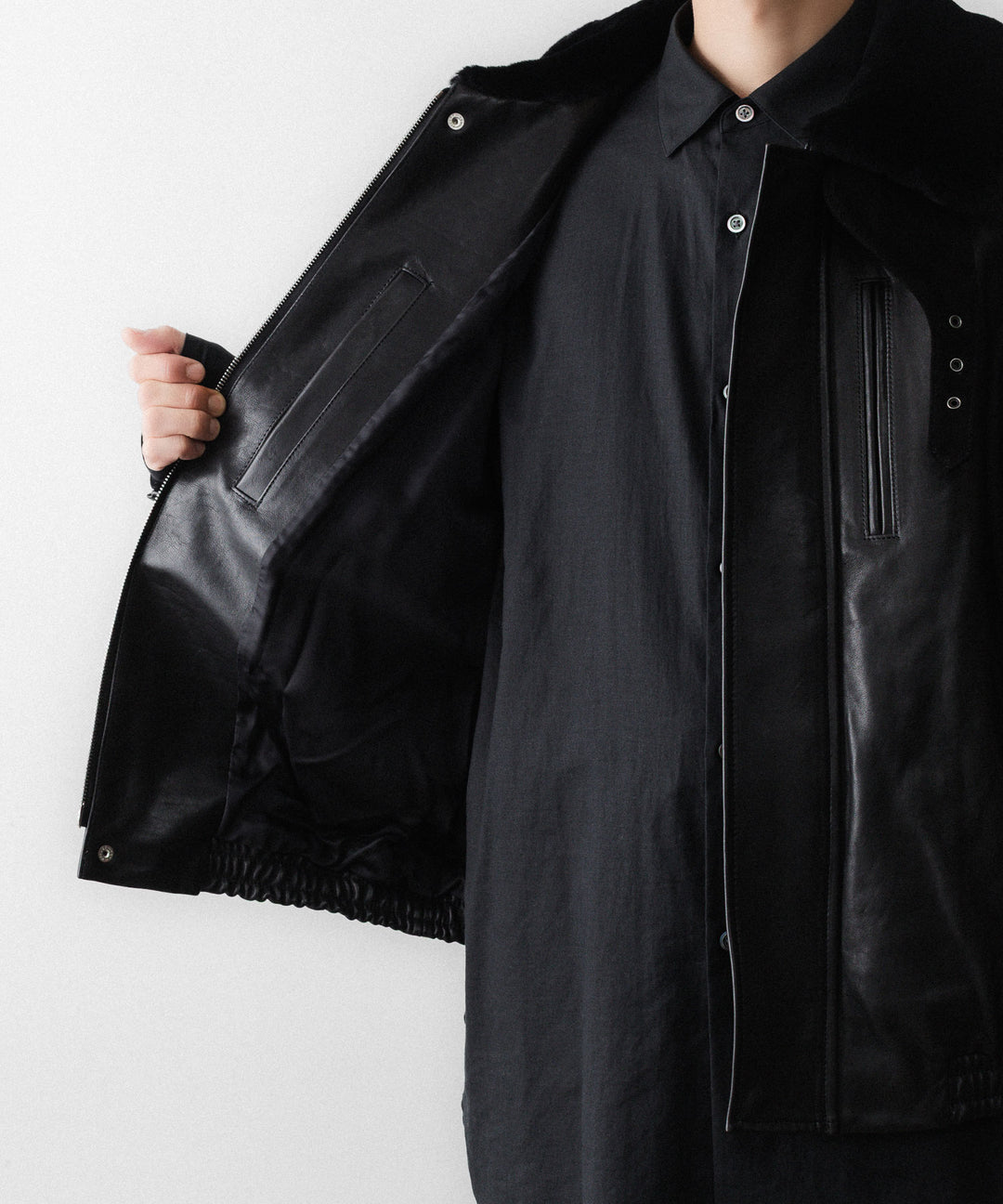 ssstein(シュタイン)のMOUTON COLLAR CALF ZIP JACKET - BLACKの公式通販サイトsession福岡セレクトショップ