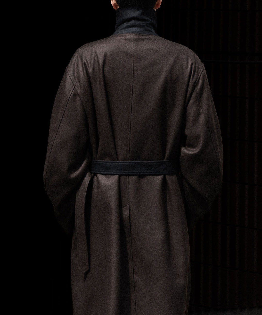 【ssstein】DOUBLE LAPELED DOUBLE BREASTED COAT - GREY BROWN