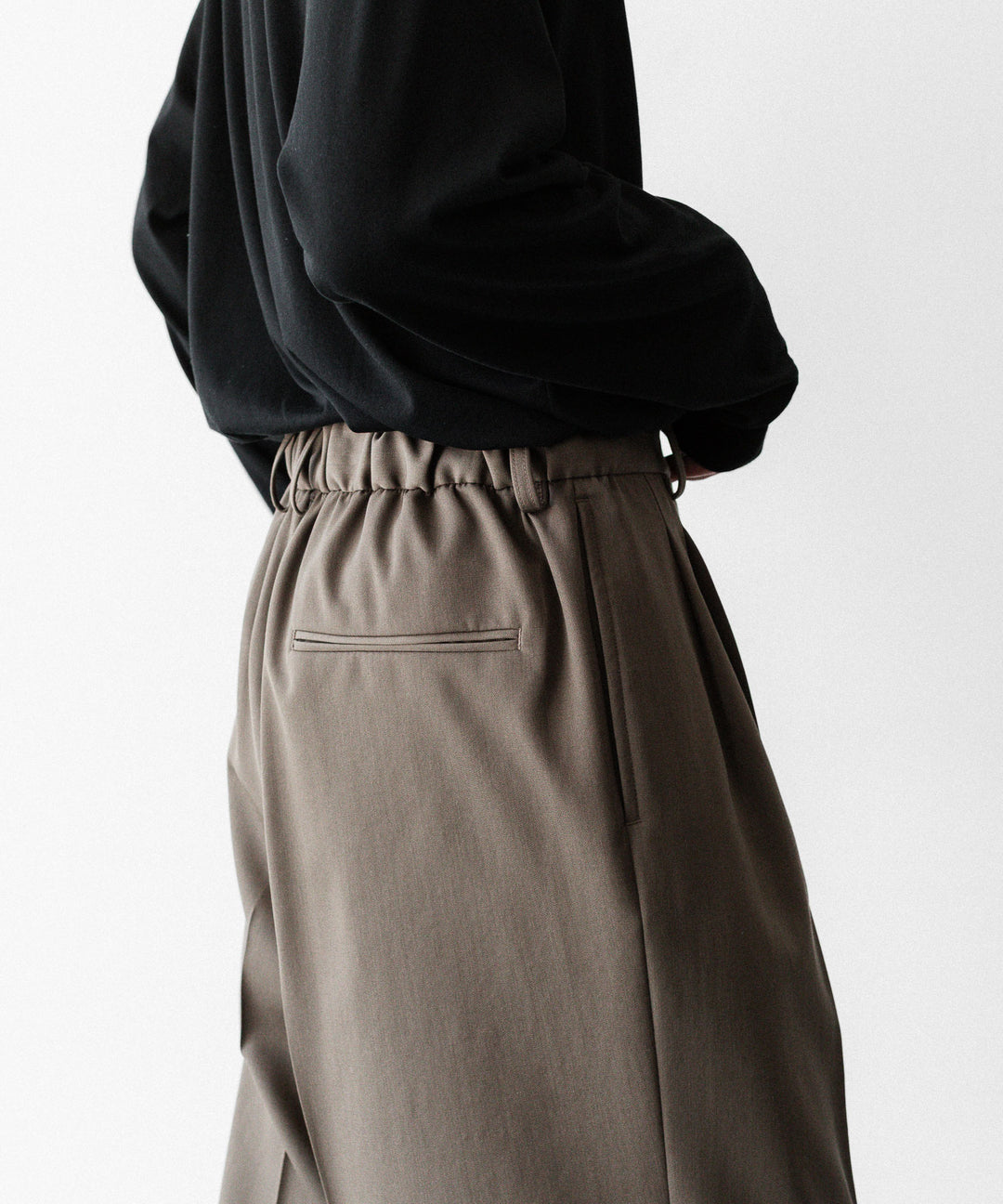 ssstein(シュタイン)のEASY LONG WIDE TROUSERS (2/90 WOOL GABARDINE) - DARK BEIGEの公式通販サイトsession福岡セレクトショップ