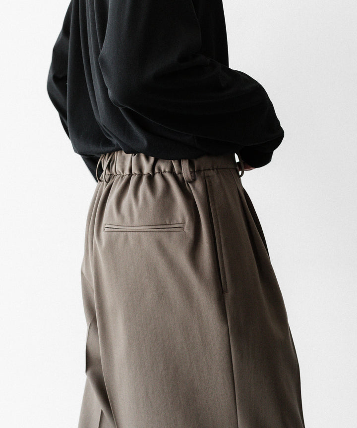 ssstein(シュタイン)のEASY LONG WIDE TROUSERS (2/90 WOOL GABARDINE) - DARK BEIGEの公式通販サイトsession福岡セレクトショップ