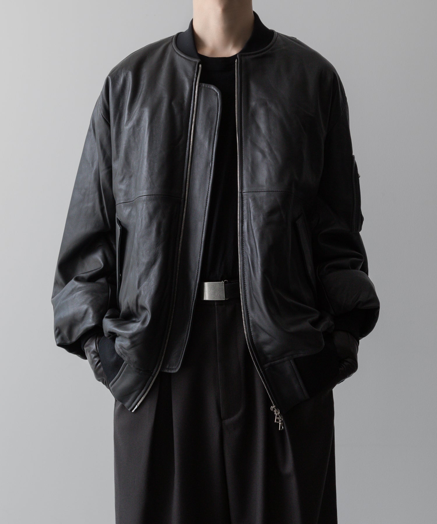 ssstein(シュタイン)の24AWコレクション LEATHER FLIGHT JACKET - DARK CHARCOAL 公式通販サイトsession福岡セレクトショップ