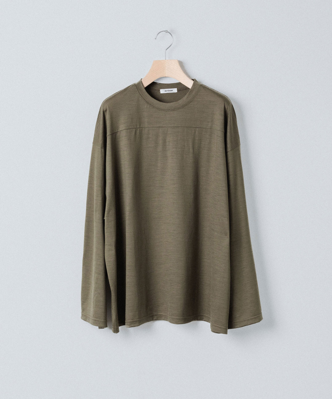 【INTÉRIM】    HYPER BIG EXTRA FINE MERINO WOOL JERSEY FOOTBALL L/S TEE - SAGE