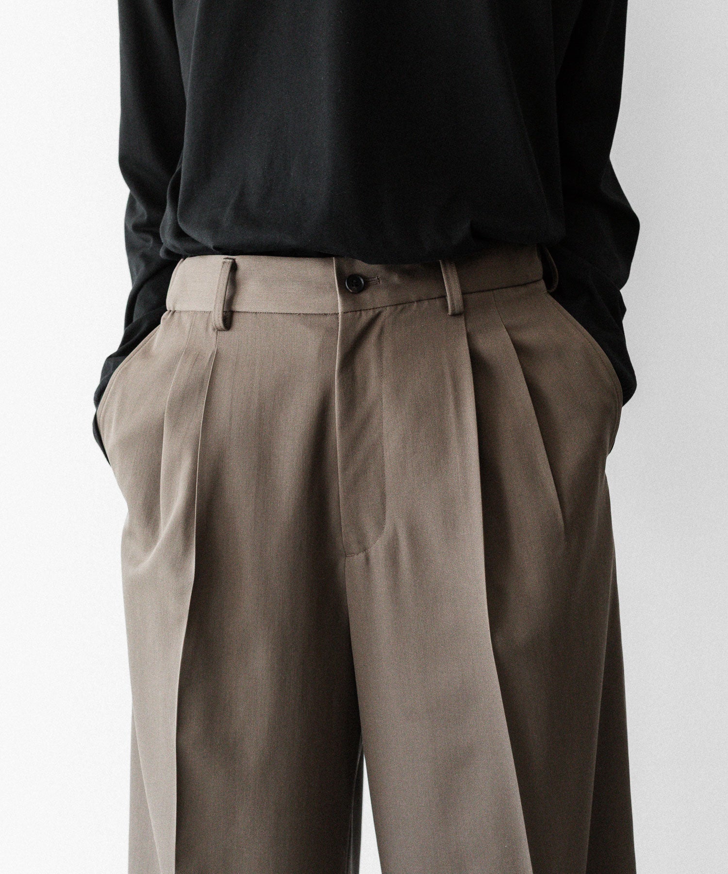 ssstein / シュタイン】EASY LONG WIDE TROUSERS (2/90 WOOL GABARDINE