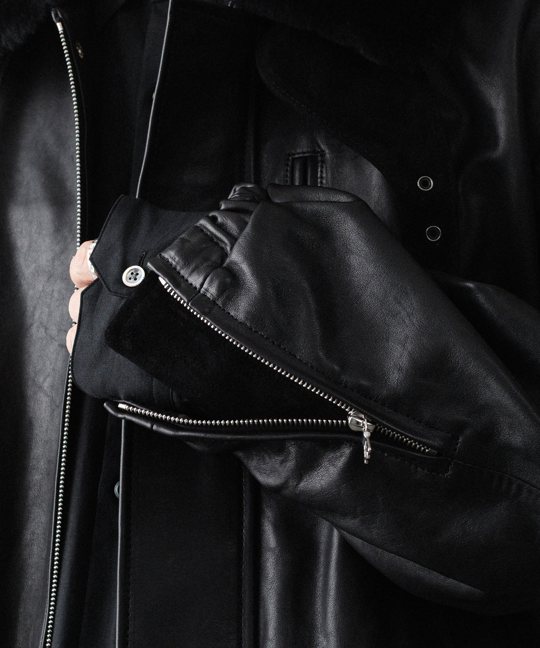 ssstein(シュタイン)のMOUTON COLLAR CALF ZIP JACKET - BLACKの公式通販サイトsession福岡セレクトショップ