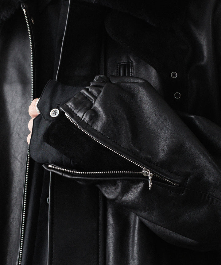 ssstein(シュタイン)のMOUTON COLLAR CALF ZIP JACKET - BLACKの公式通販サイトsession福岡セレクトショップ