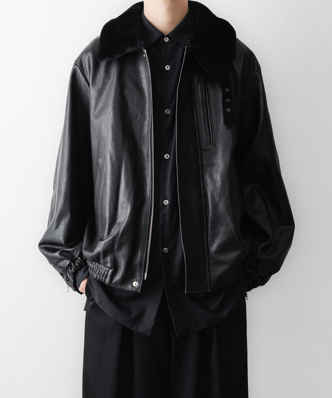 ssstein(シュタイン)のMOUTON COLLAR CALF ZIP JACKET - BLACKの公式通販サイトsession福岡セレクトショップ