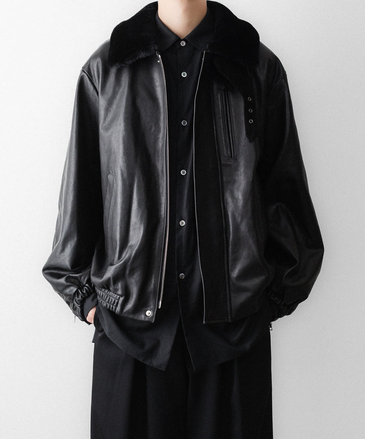 ssstein(シュタイン)のMOUTON COLLAR CALF ZIP JACKET - BLACKの公式通販サイトsession福岡セレクトショップ