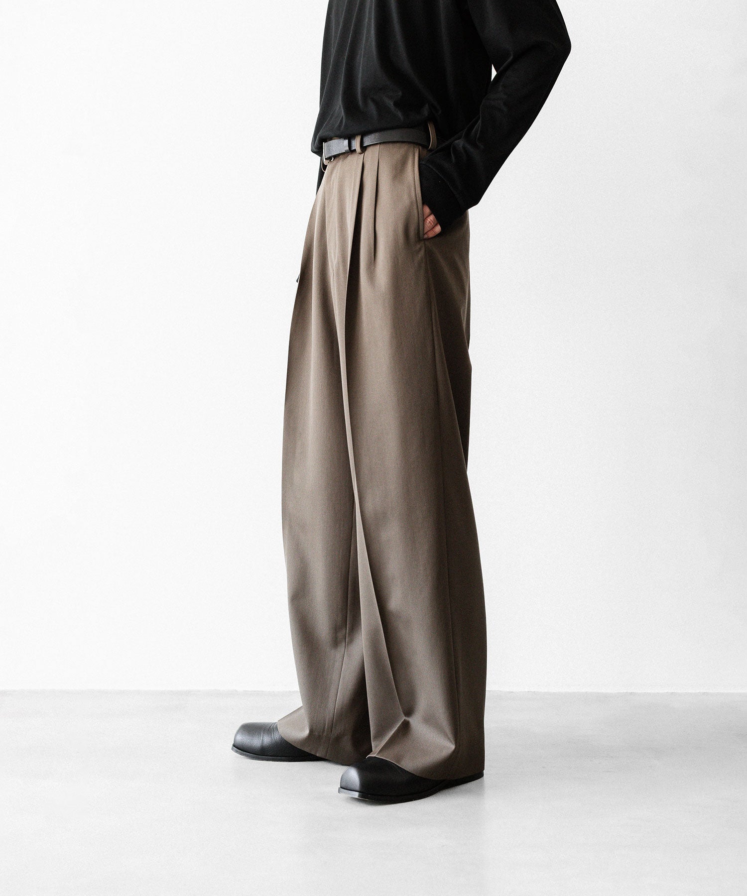 ssstein (シュタイン) EASY LONG WIDE TROUSERS ssstein / シュタイン】EASY LONG WIDE TROUSERS (2/90 WOOL GABARDINE
