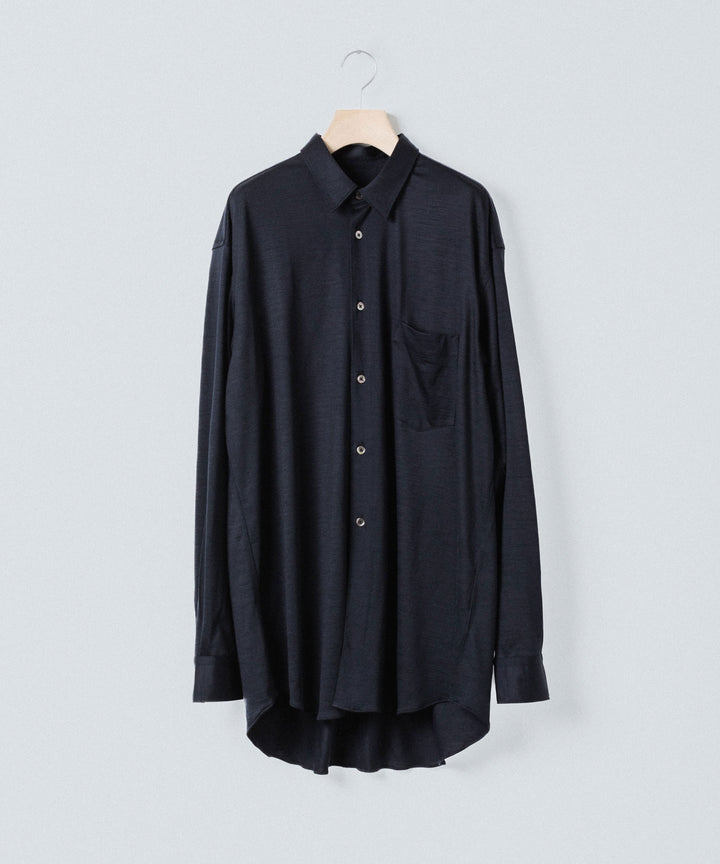 INTÉRIM インテリムのEXTRA FINE MERINO WOOL JERSEY L/S REGULAR COLLAR SHIRTのD.NAVY公式通販サイトsession福岡セレクトショップ