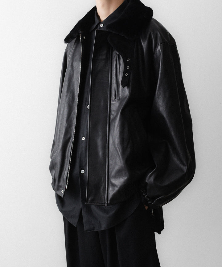 ssstein(シュタイン)のMOUTON COLLAR CALF ZIP JACKET - BLACKの公式通販サイトsession福岡セレクトショップ