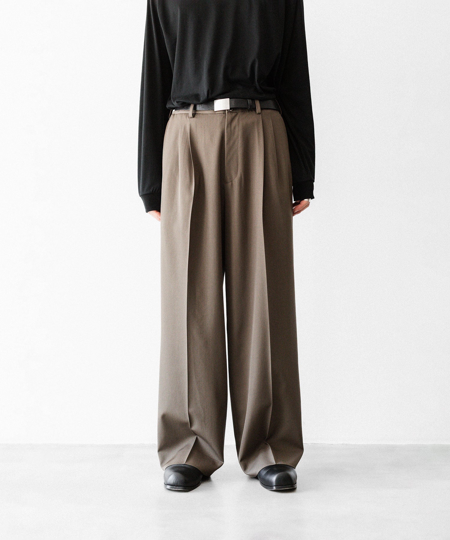 ssstein / シュタイン】EASY LONG WIDE TROUSERS (2/90 WOOL GABARDINE