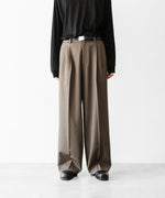 画像をギャラリービューアに読み込む, ssstein(シュタイン)のEASY LONG WIDE TROUSERS (2/90 WOOL GABARDINE) - DARK BEIGEの公式通販サイトsession福岡セレクトショップ
