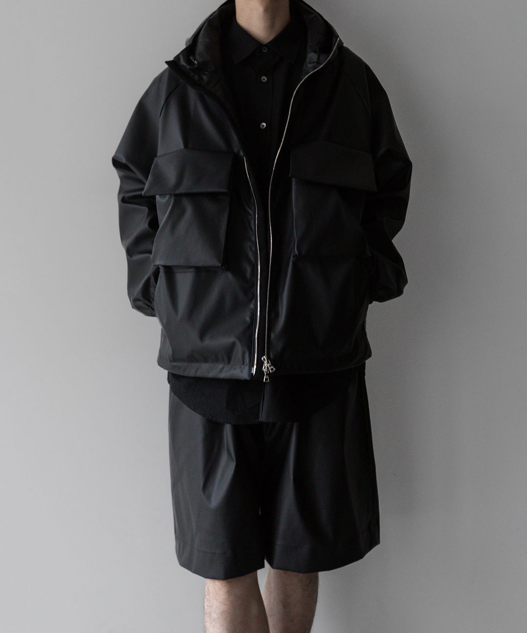 stein(シュタイン)の24SSコレクションCOATED WIDE EAZY SHORT TROUSERSのBLACK(COATING)
