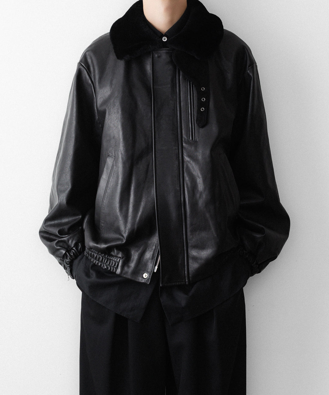 ssstein(シュタイン)のMOUTON COLLAR CALF ZIP JACKET - BLACKの公式通販サイトsession福岡セレクトショップ