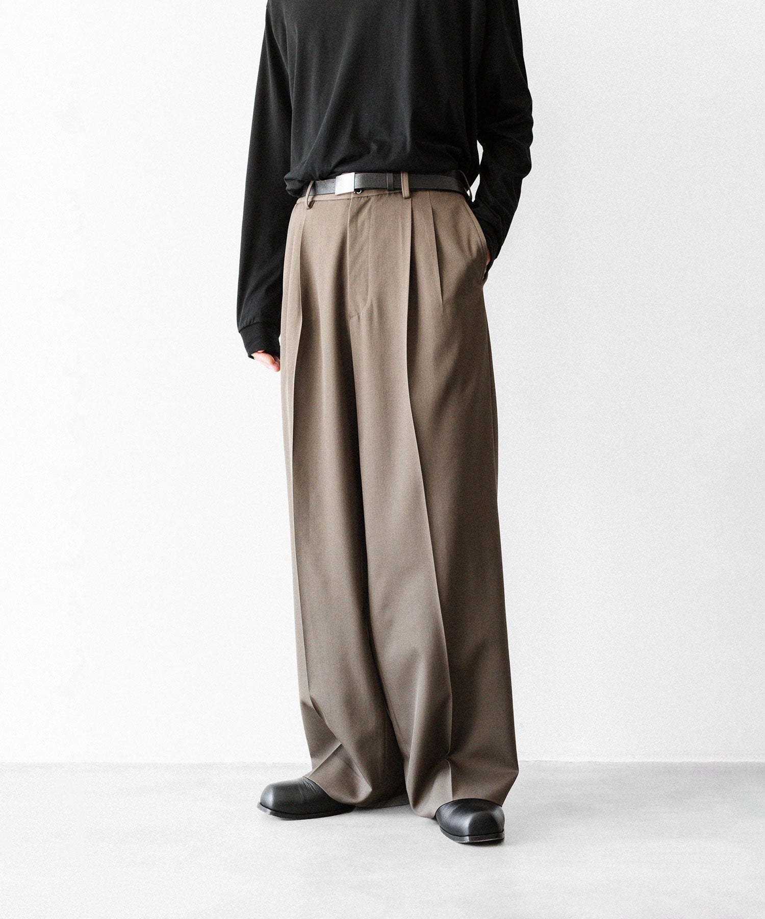 ssstein / シュタイン】EASY LONG WIDE TROUSERS (2/90 WOOL GABARDINE