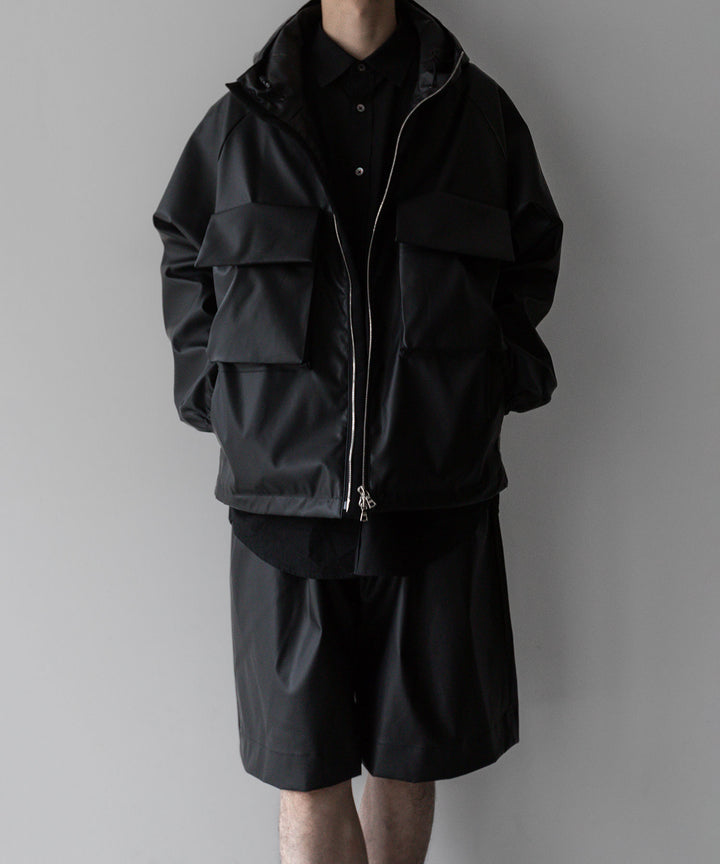 stein(シュタイン)の24SSコレクションHOODED SHORT JACKETのBLACK(CORTING) 