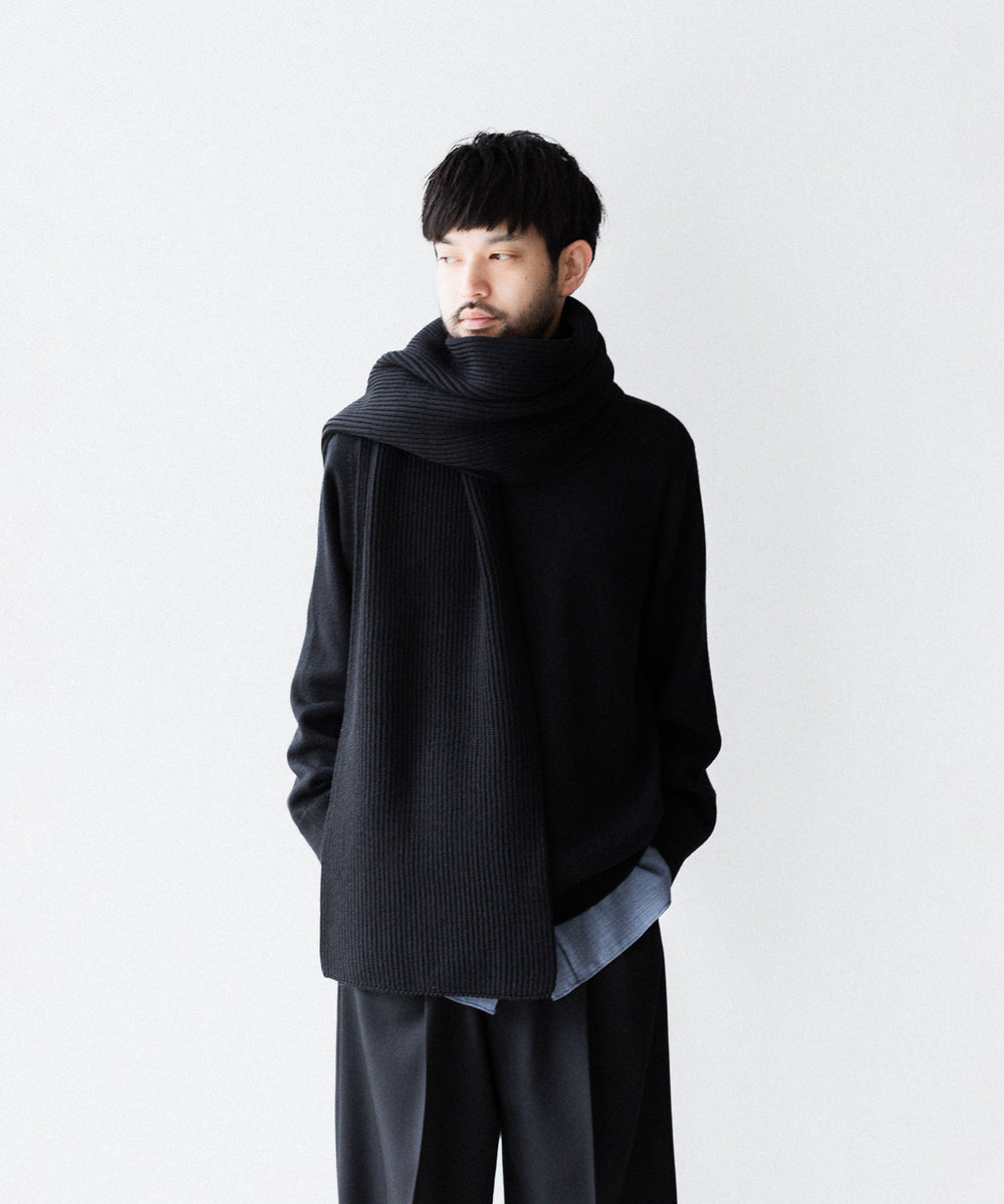 INTÉRIM インテリム LIMITED HAND FRAMED LONG MUFFLERのBLACK 公式通販サイトsession福岡セレクトショップ