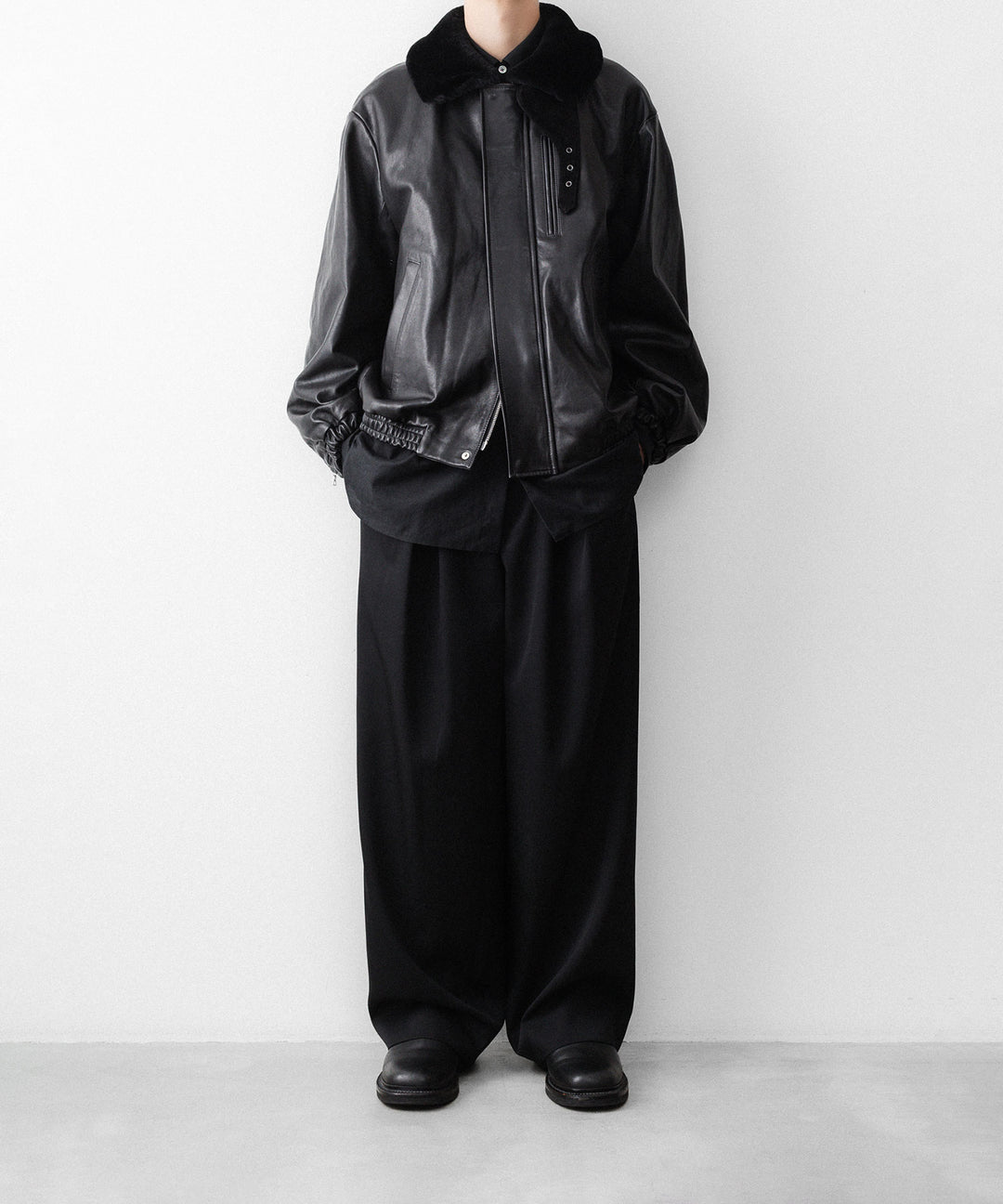 ssstein(シュタイン)のMOUTON COLLAR CALF ZIP JACKET - BLACKの公式通販サイトsession福岡セレクトショップ
