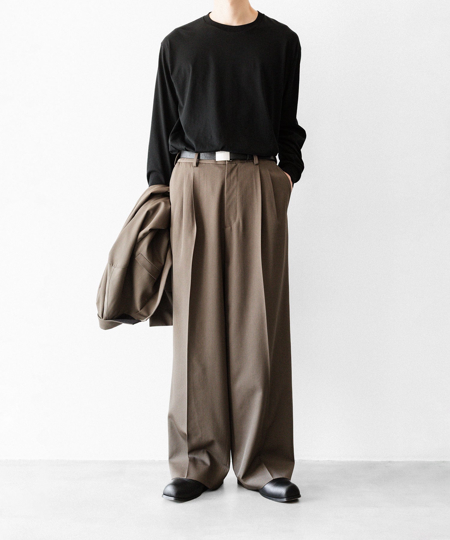 ssstein / シュタイン】EASY LONG WIDE TROUSERS (2/90 WOOL GABARDINE