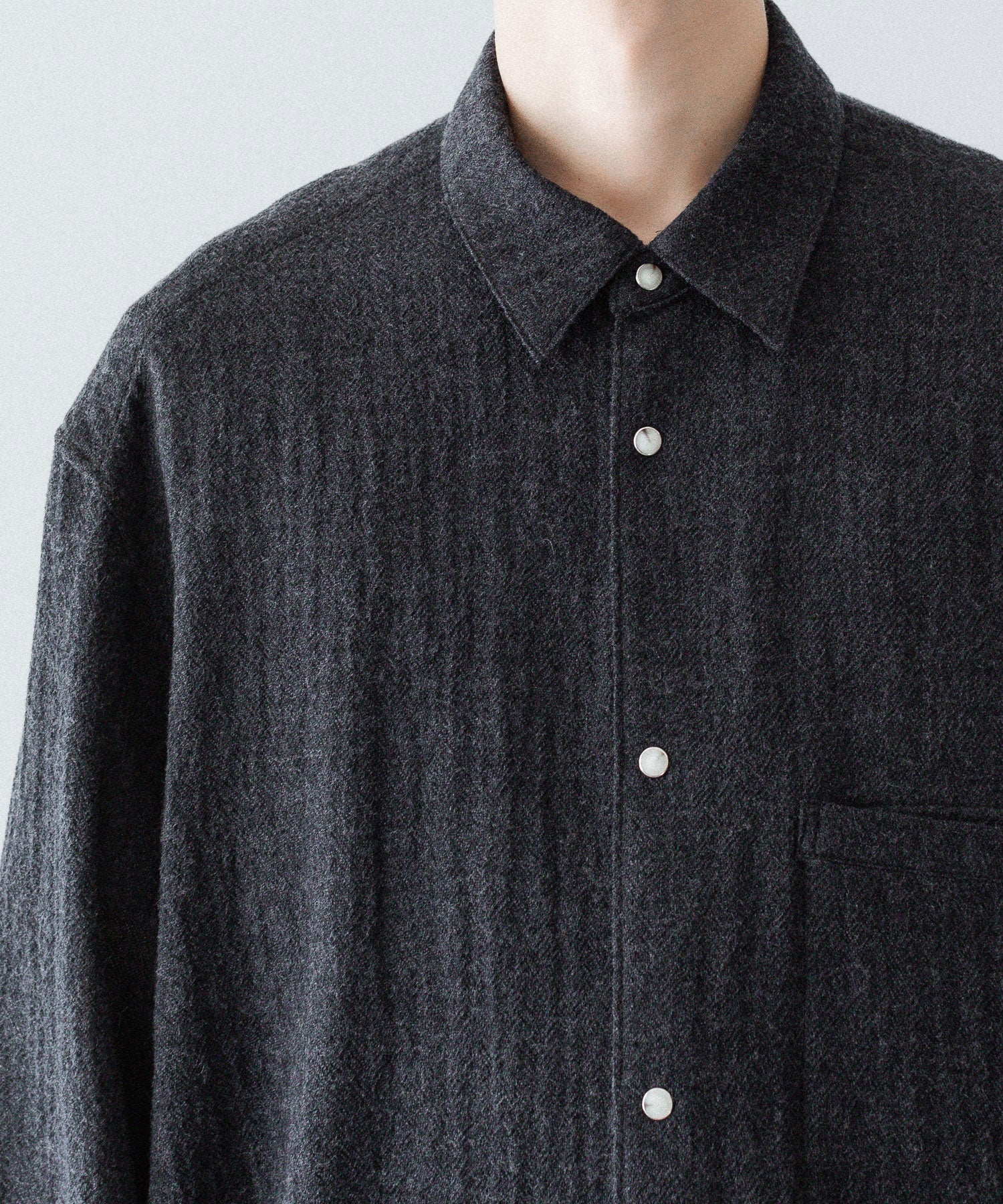 phebus フィーバス WOOL AMUNZEN SHIRTのCHARCOAL 公式通販サイトsession福岡セレクトショップ