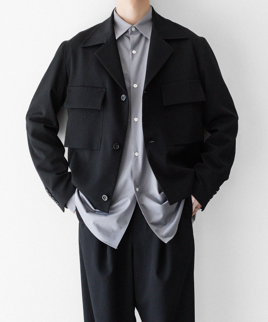 UJOH(ウジョー)のULSTER COLLAR SHORT JKT - BLACKの公式通販サイトsession福岡セレクトショップ
