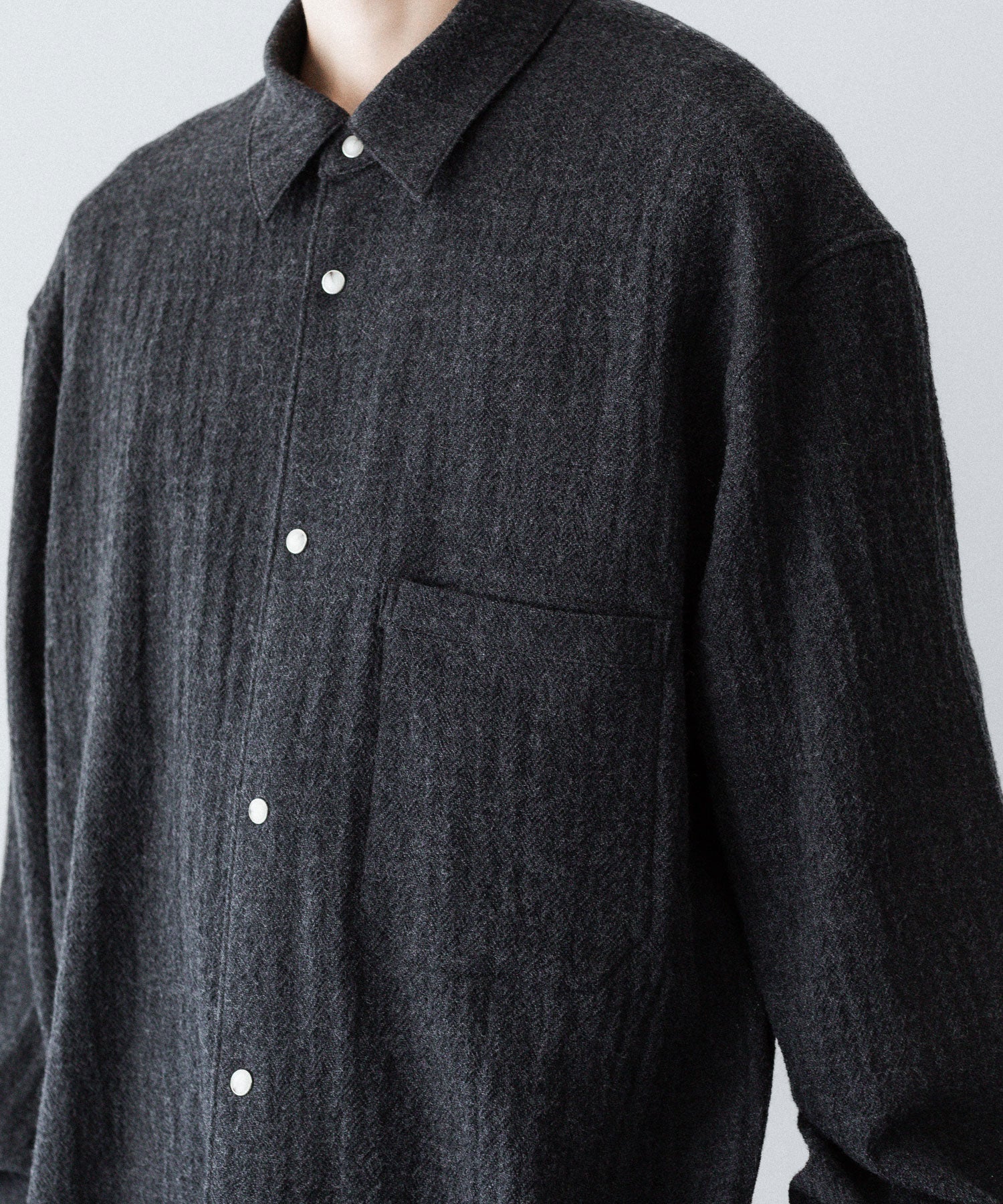 phebus フィーバス WOOL AMUNZEN SHIRTのCHARCOAL 公式通販サイトsession福岡セレクトショップ